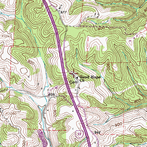 Topographic Map of Good Hope Church Cemetery, OH