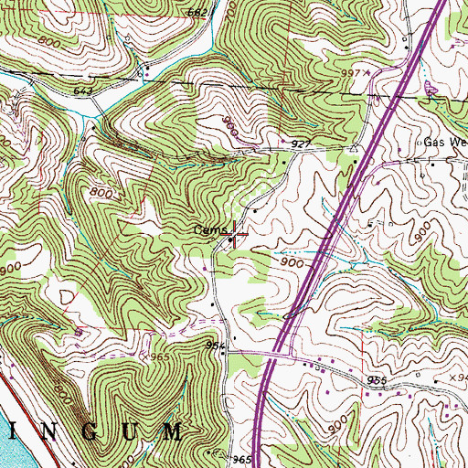Topographic Map of Highland Ridge Community Church, OH