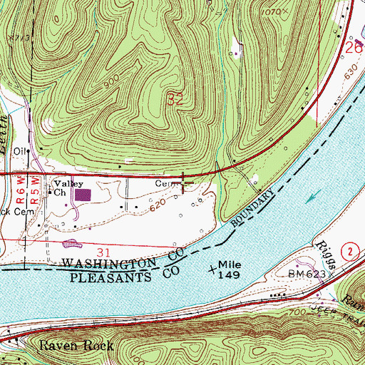 Topographic Map of Holdren Cemetery, OH