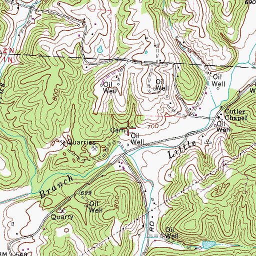 Topographic Map of Hopkins Cemetery, OH