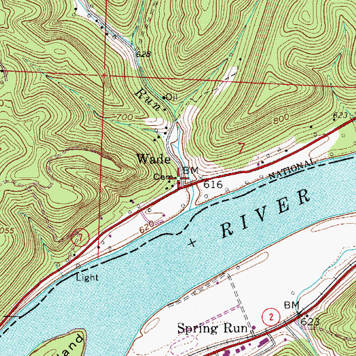 Topographic Map of Huffman Cemetery, OH