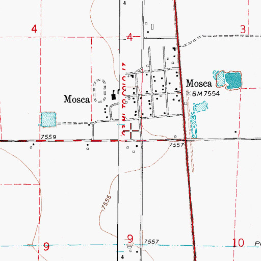Topographic Map of Mosca, CO