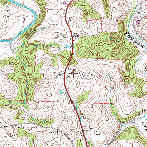 Topographic Map of Lower Salem Cemetery, OH