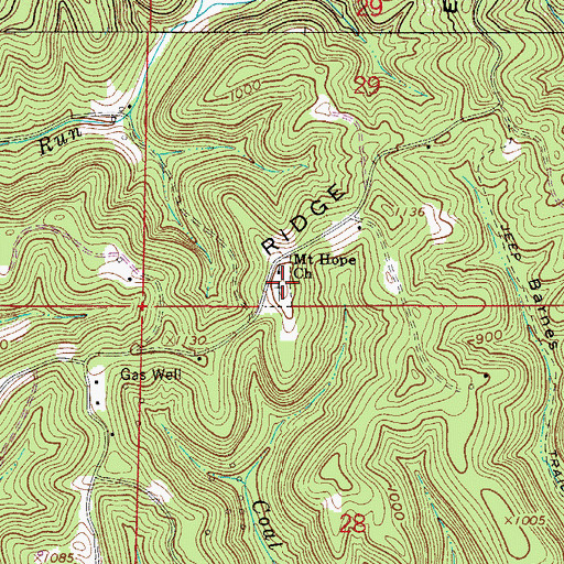 Topographic Map of Mount Hope Church Cemetery, OH