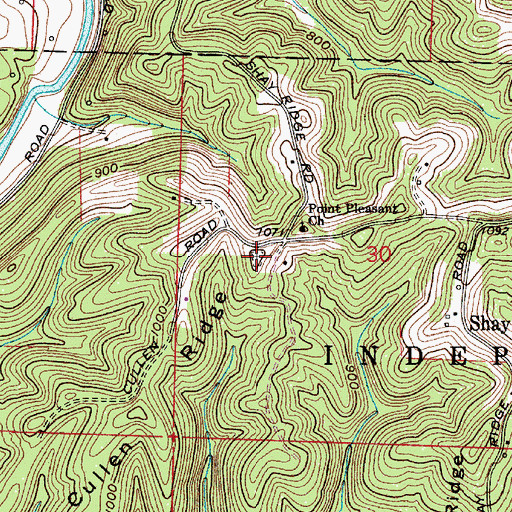 Topographic Map of Point Pleasant Church Cemetery, OH