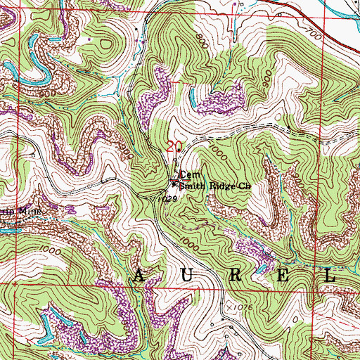 Topographic Map of Smith Ridge Cemetery, OH