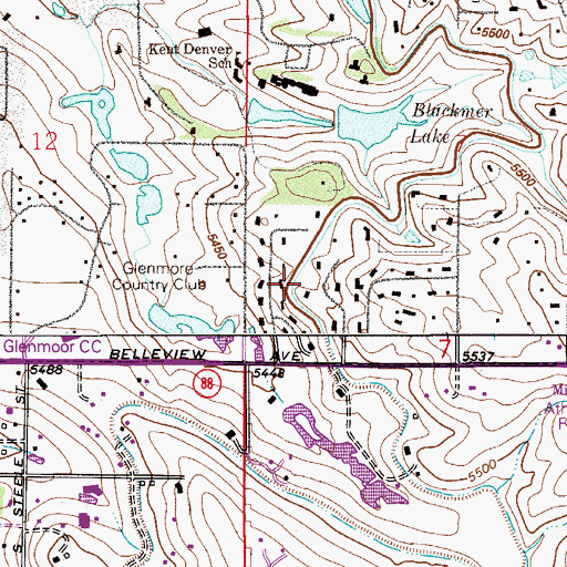 Topographic Map of Cherry Ridge, CO