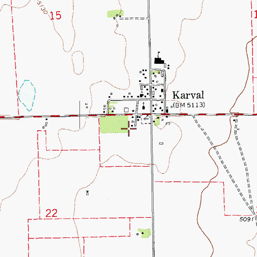 Topographic Map of Karval, CO
