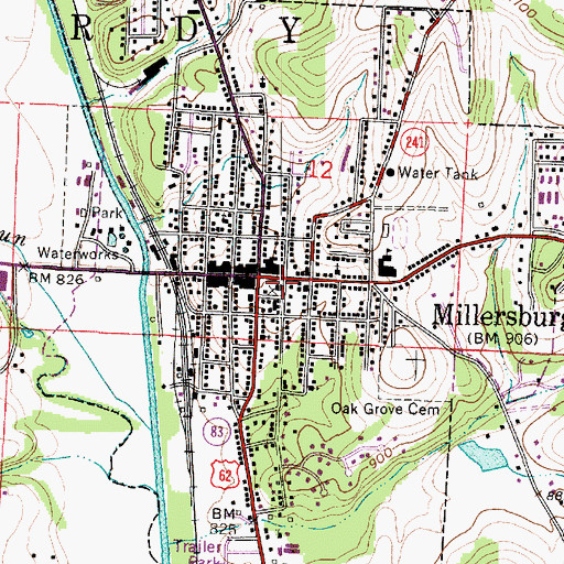 Topographic Map of Holmes County Law Library, OH