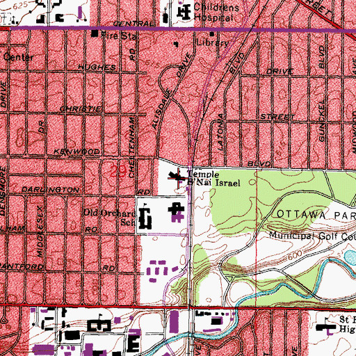 Topographic Map of Michael Lichtenstein Memorial Library, OH