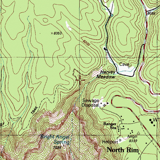 Topographic Map of Bright Angel Spring, AZ