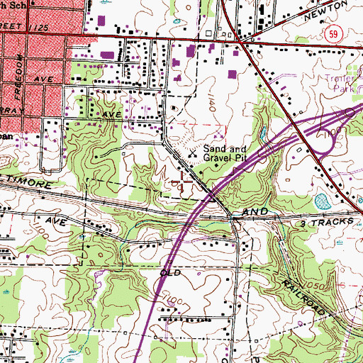 Topographic Map of Havres Woods Park, OH