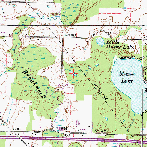 Topographic Map of Triangle Lake Bog State Nature Preserve, OH