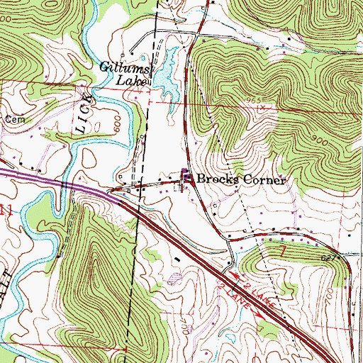 Topographic Map of Brocke Corner Cemetery, OH