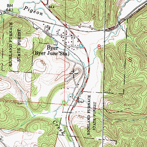 Topographic Map of Byers Cemetery, OH