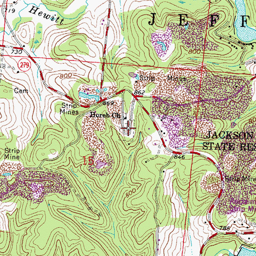 Topographic Map of Horeb Cemetery, OH