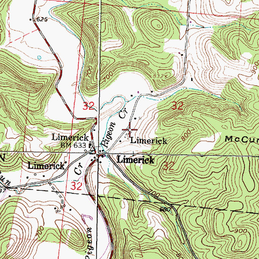 Topographic Map of Limerick Cemetery, OH