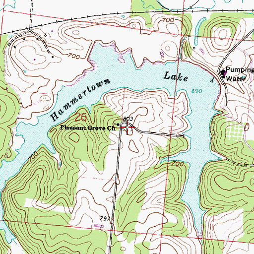 Topographic Map of Pleasant Grove Cemetery, OH