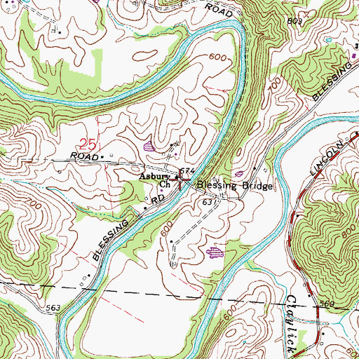 Topographic Map of Asbury Cemetery, OH