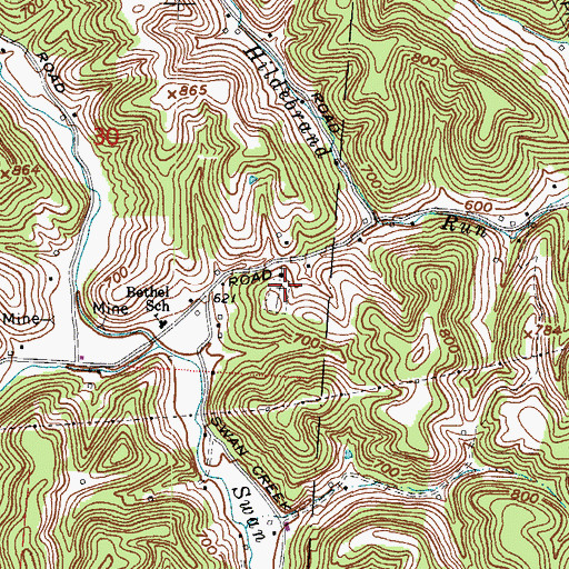 Topographic Map of Bethel Methodist Episcopal Cemetery, OH