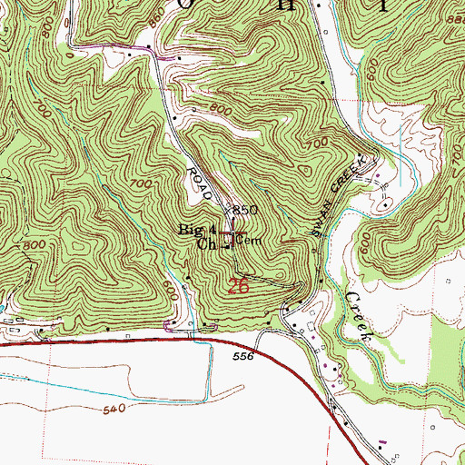 Topographic Map of Big Four Cemetery, OH