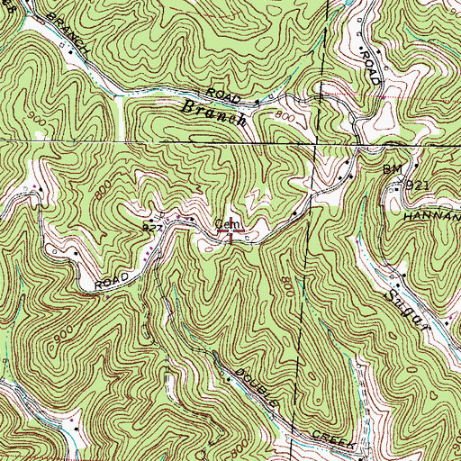 Topographic Map of Calloway Cemetery, OH