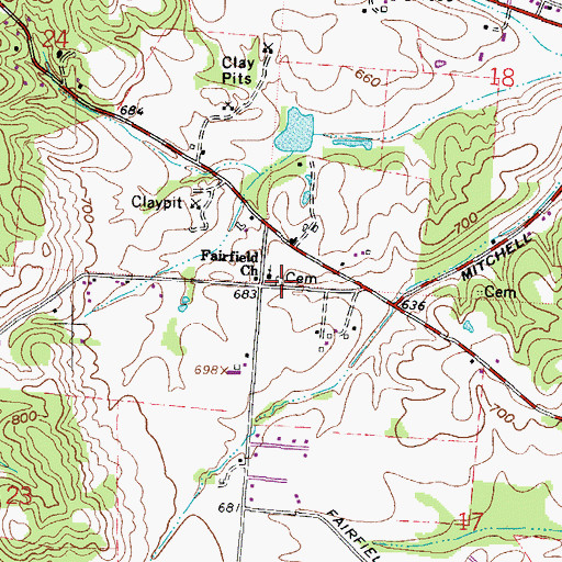 Topographic Map of Fairfield Church Cemetery, OH
