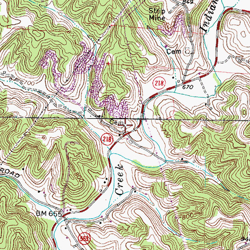 Topographic Map of Halley Cemetery, OH