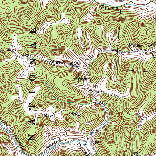 Topographic Map of Hazlett Cemetery, OH