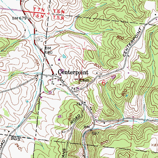 Topographic Map of Jones Cemetery, OH