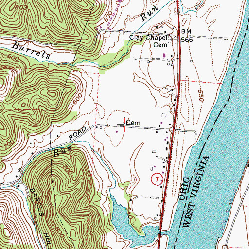 Topographic Map of McLellon Cemetery, OH