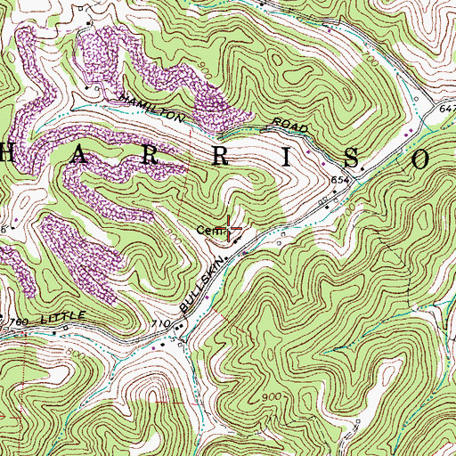Topographic Map of Mount Carmel Cemetery, OH