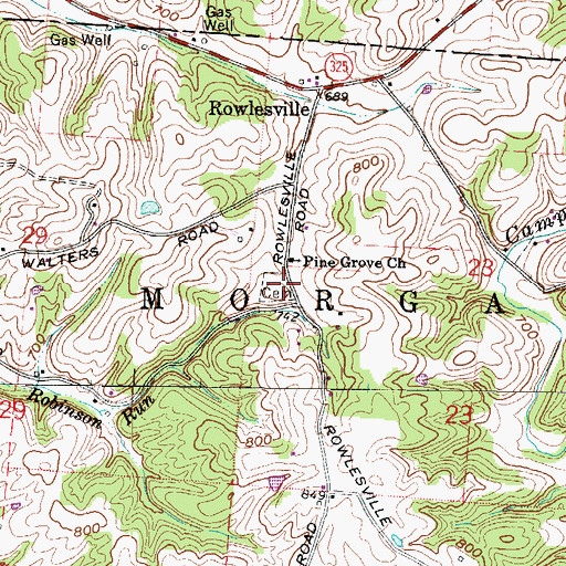 Topographic Map of Pine Grove Cemetery, OH