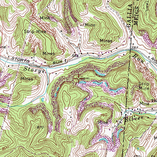 Topographic Map of Shuler Cemetery, OH