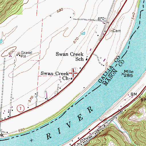 Topographic Map of Swan Creek Methodist Episcopal Cemetery, OH