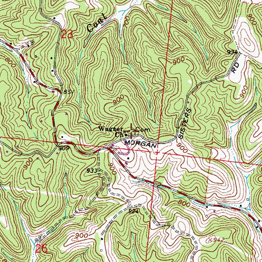 Topographic Map of Wagner Cemetery, OH