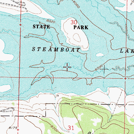 Topographic Map of Steamboat Lake, CO