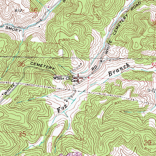 Topographic Map of White Cemetery, OH