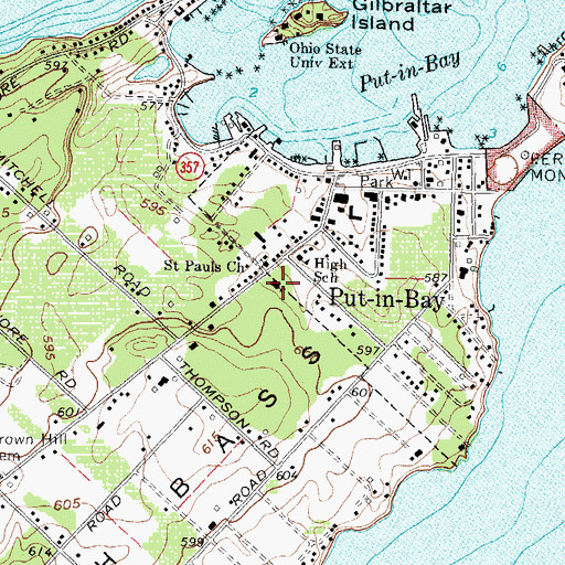 Topographic Map of Mother of Sorrows Catholic Church, OH