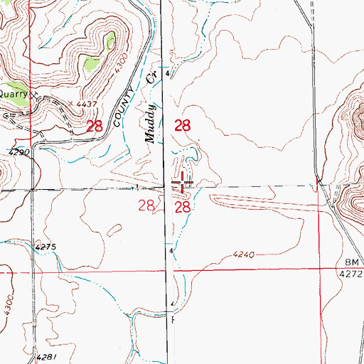 Topographic Map of Muddy Creek Reservoir, CO
