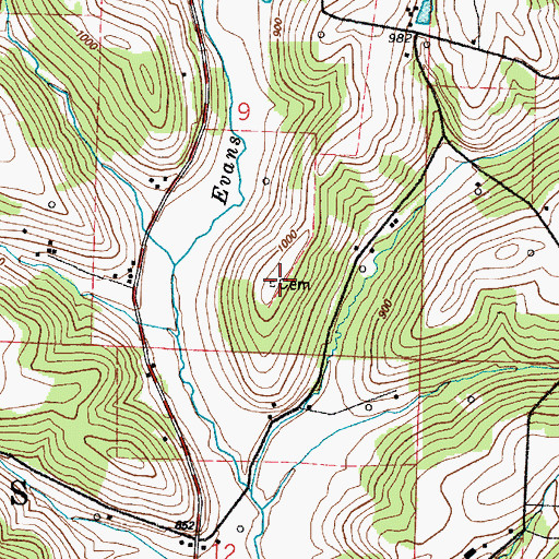 Topographic Map of Bakersville Presbyterian Cemetery, OH