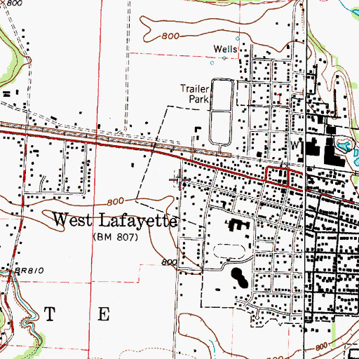 Topographic Map of Baptist Cemetery, OH
