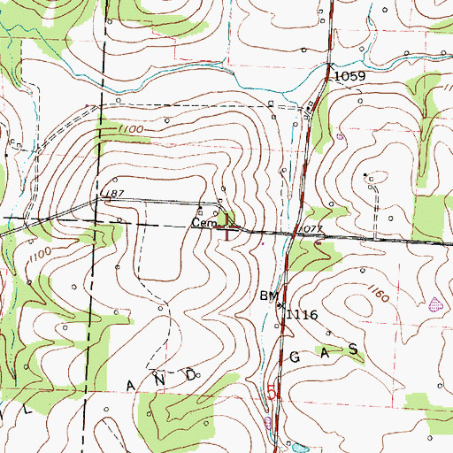Topographic Map of Flint Cemetery, OH