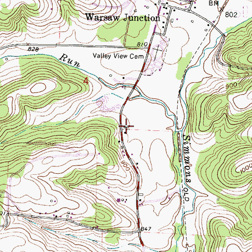 Topographic Map of Jefferson Presbyterian Cemetery, OH