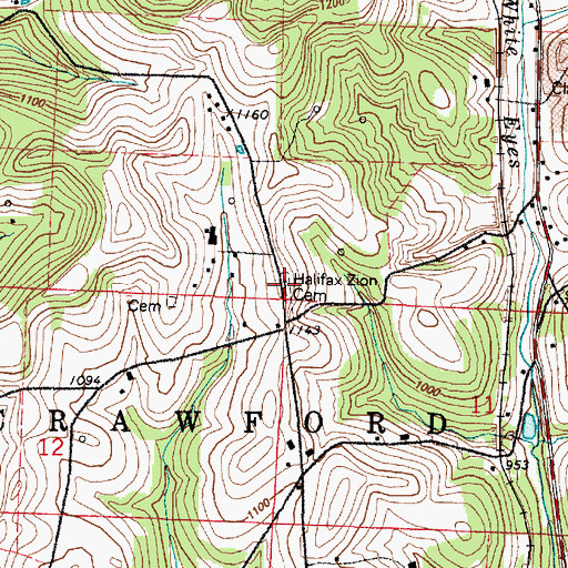 Topographic Map of Lower Cemetery, OH