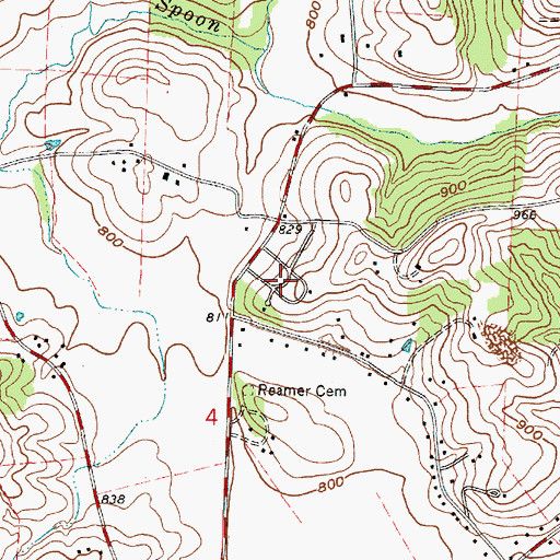 Topographic Map of Memory Garden Cemetery, OH