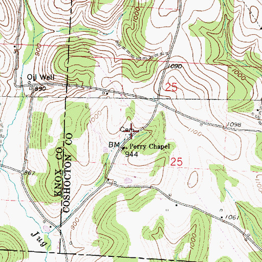 Topographic Map of Perry Chapel Cemetery, OH