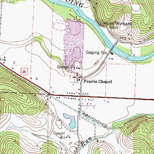 Topographic Map of Prairie Chapel Cemetery, OH
