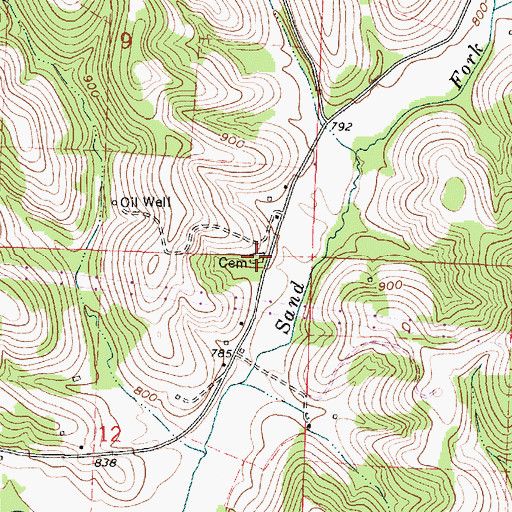 Topographic Map of Presbyterian Cemetery, OH