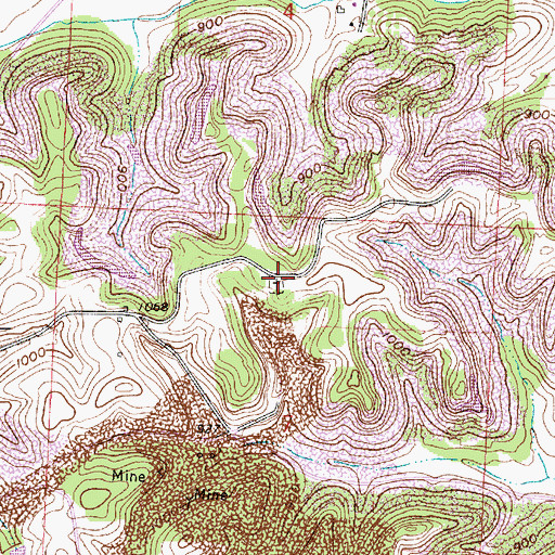 Topographic Map of Saint Johns Lutheran Cemetery, OH